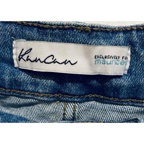 KanCan Denim Shorts Womens 14 Light Wash High Rise Button Fly 3.5 in Boho Beachy - Picture 5 of 7